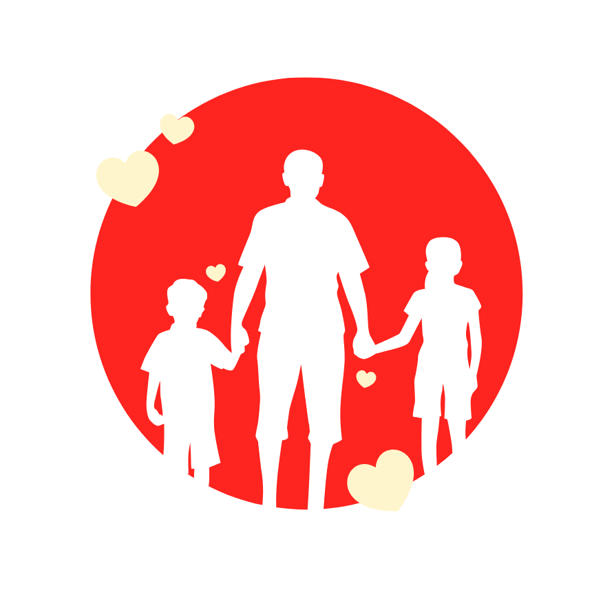Father and children